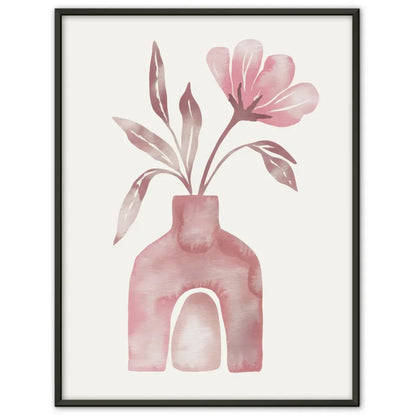 Minimalistische Vase mit Blume Poster Aquarell
