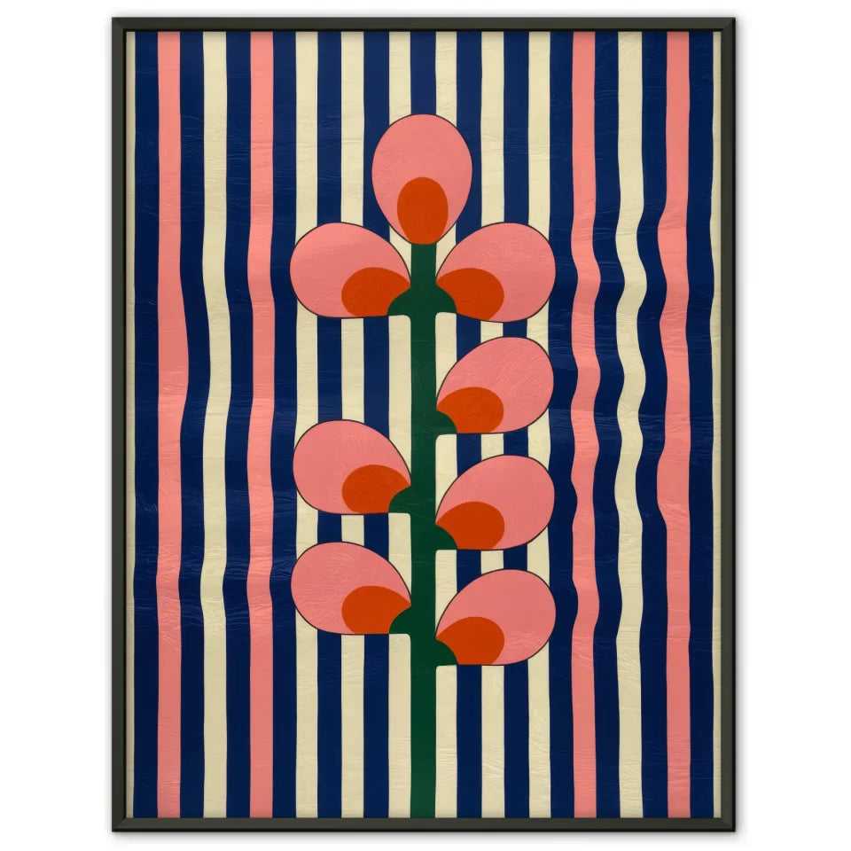 Poster mit stilisierter Blume in modernem Design für jeden Raum