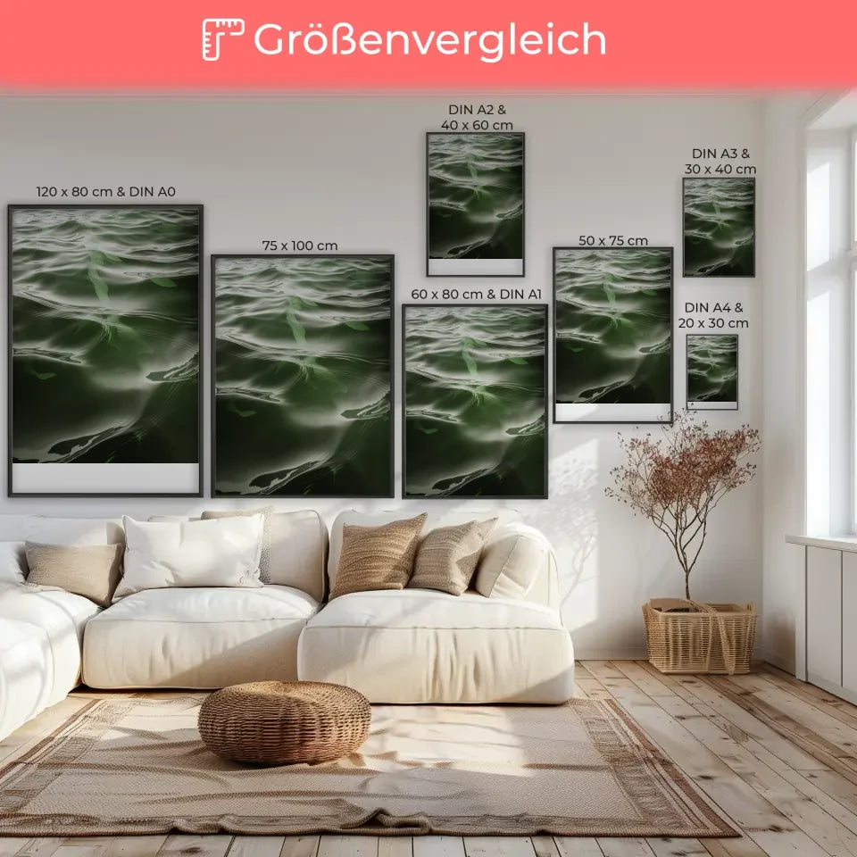 Beruhigendes Poster im Wellenlook für stilvolle Wanddekoration