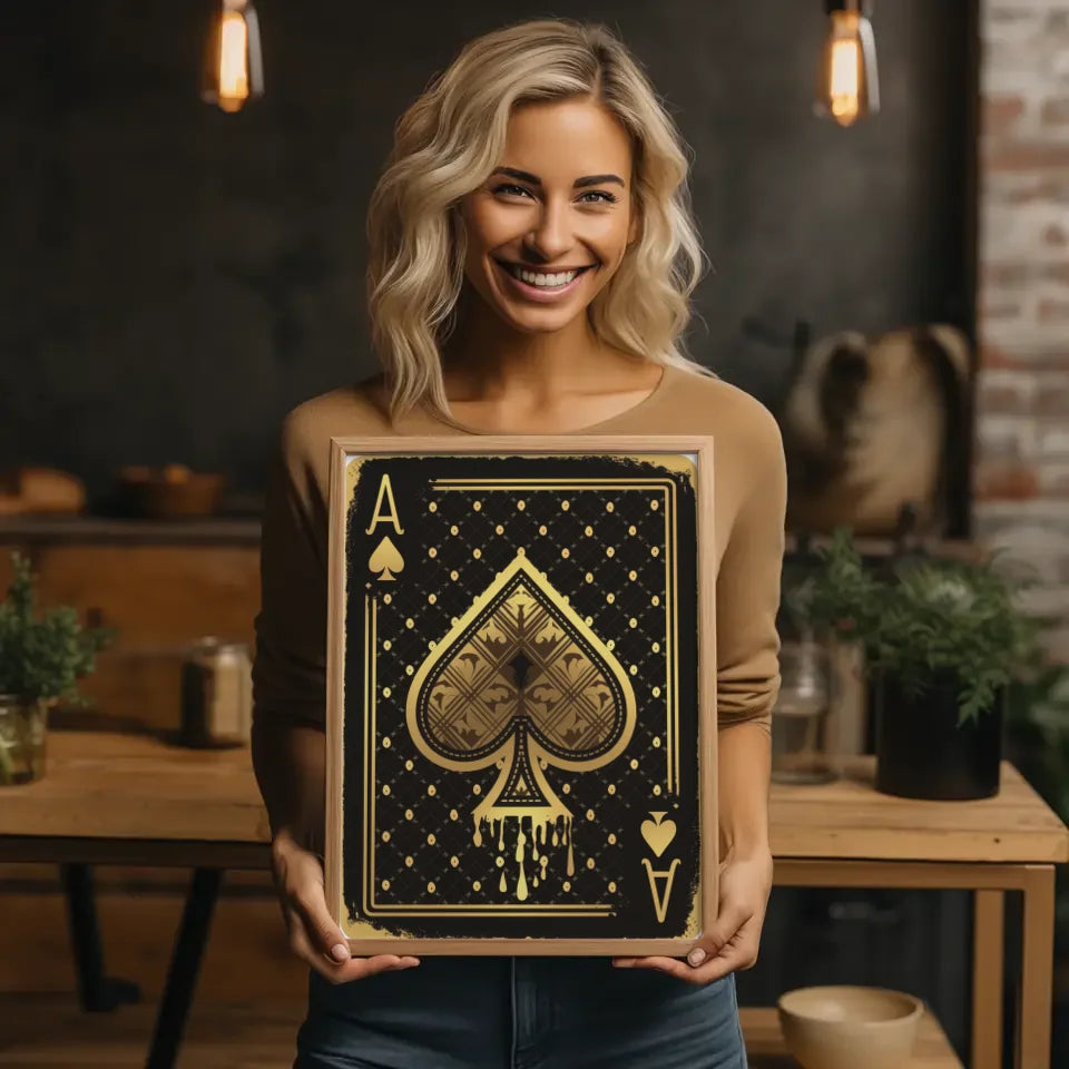 Vintage Ace of Spades Poster im Retro Design