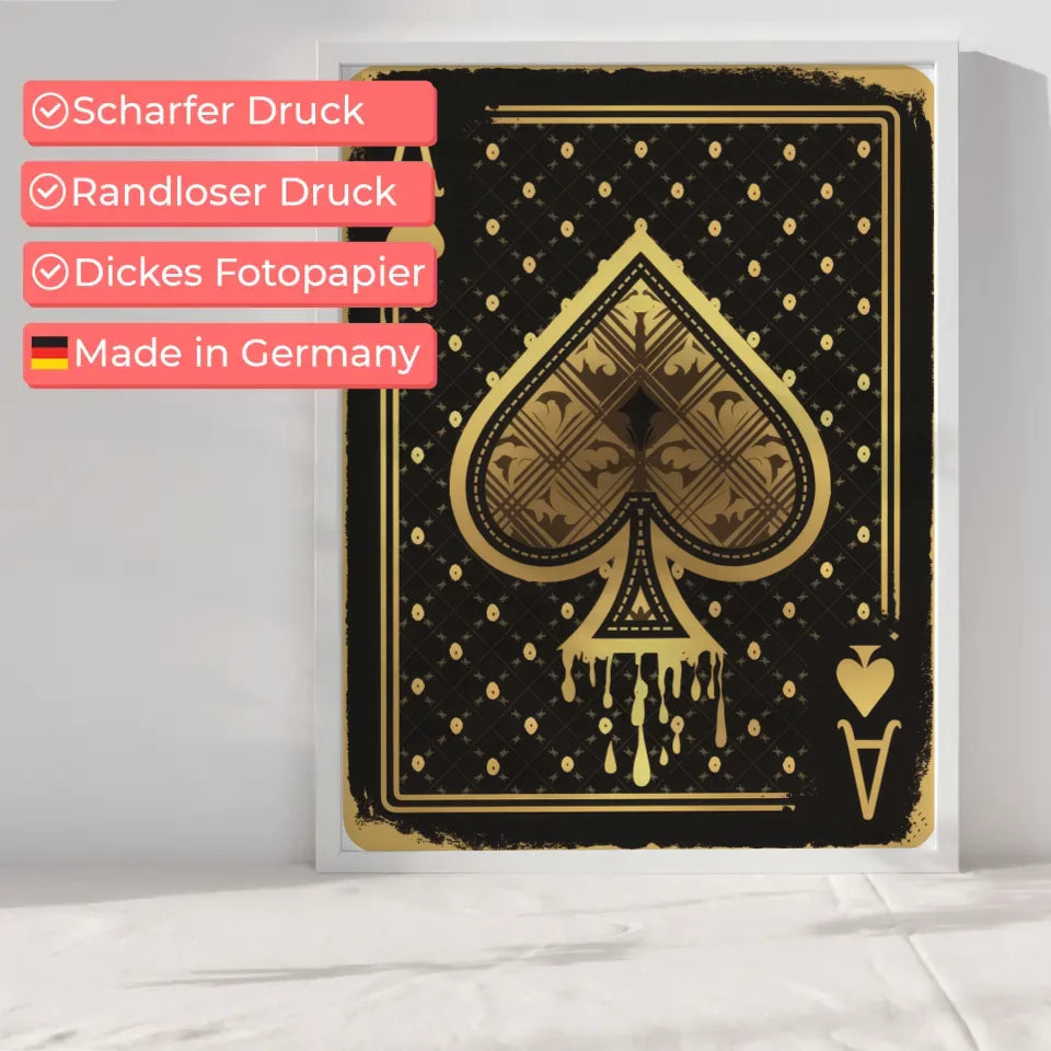 Vintage Ace of Spades Poster im Retro Design