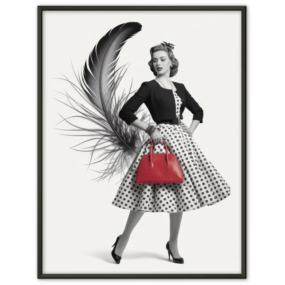 Vintage Poster der eleganten Frau aus den 1950er Jahren