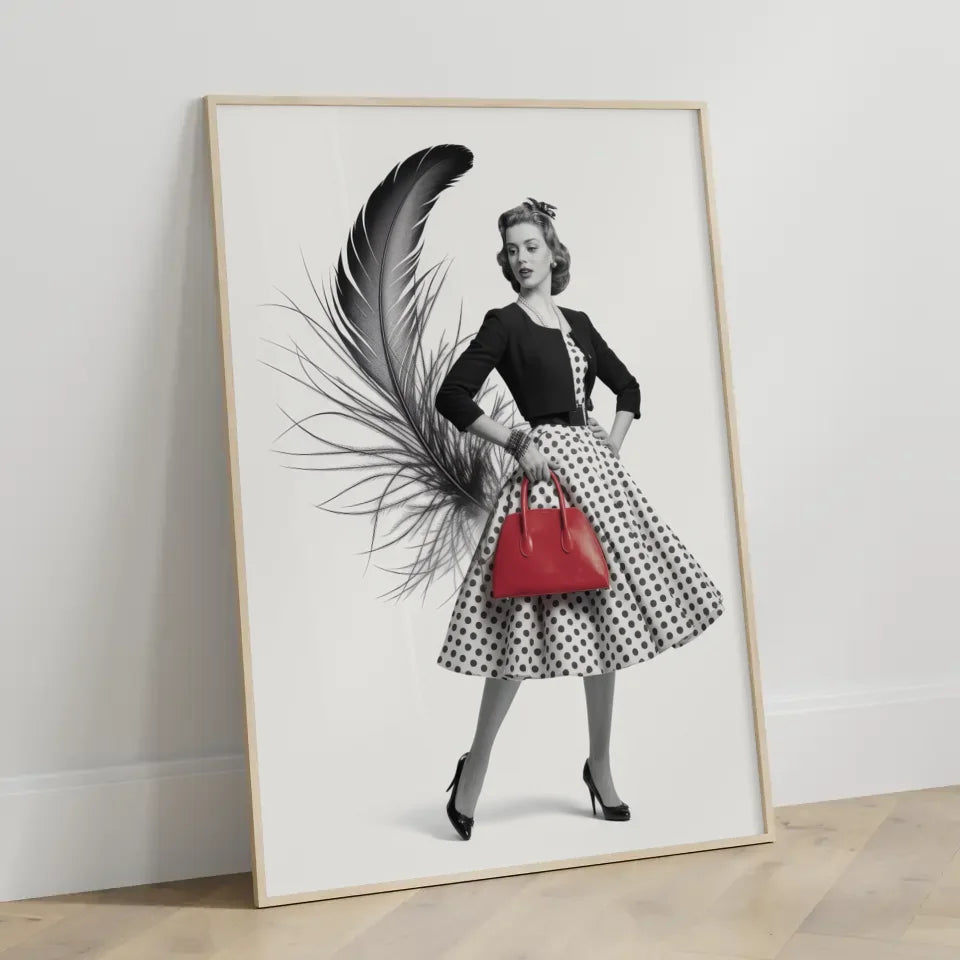 Vintage Poster der eleganten Frau aus den 1950er Jahren