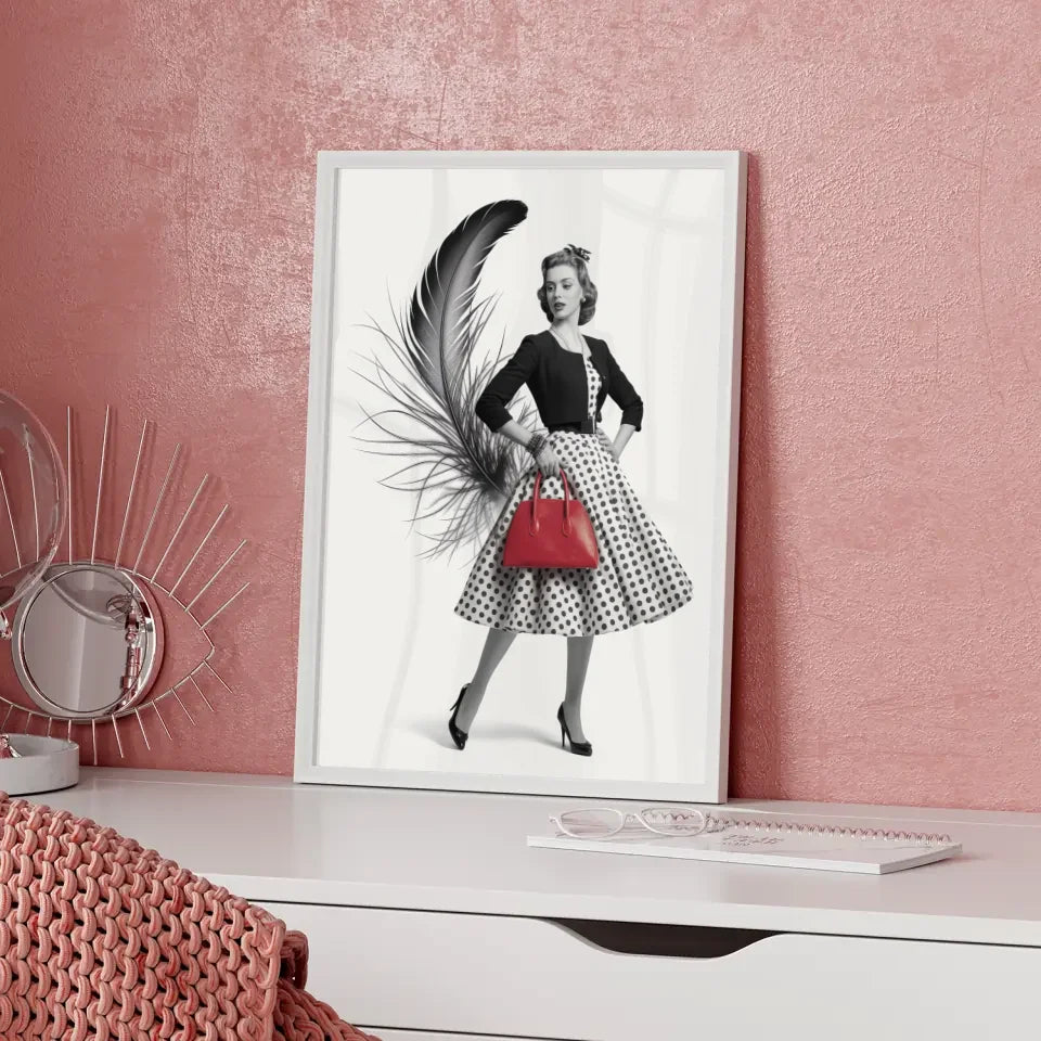 Vintage Poster der eleganten Frau aus den 1950er Jahren