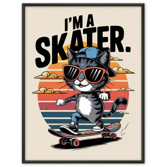 Vintage Katze Skateboard Poster mit coolem Design