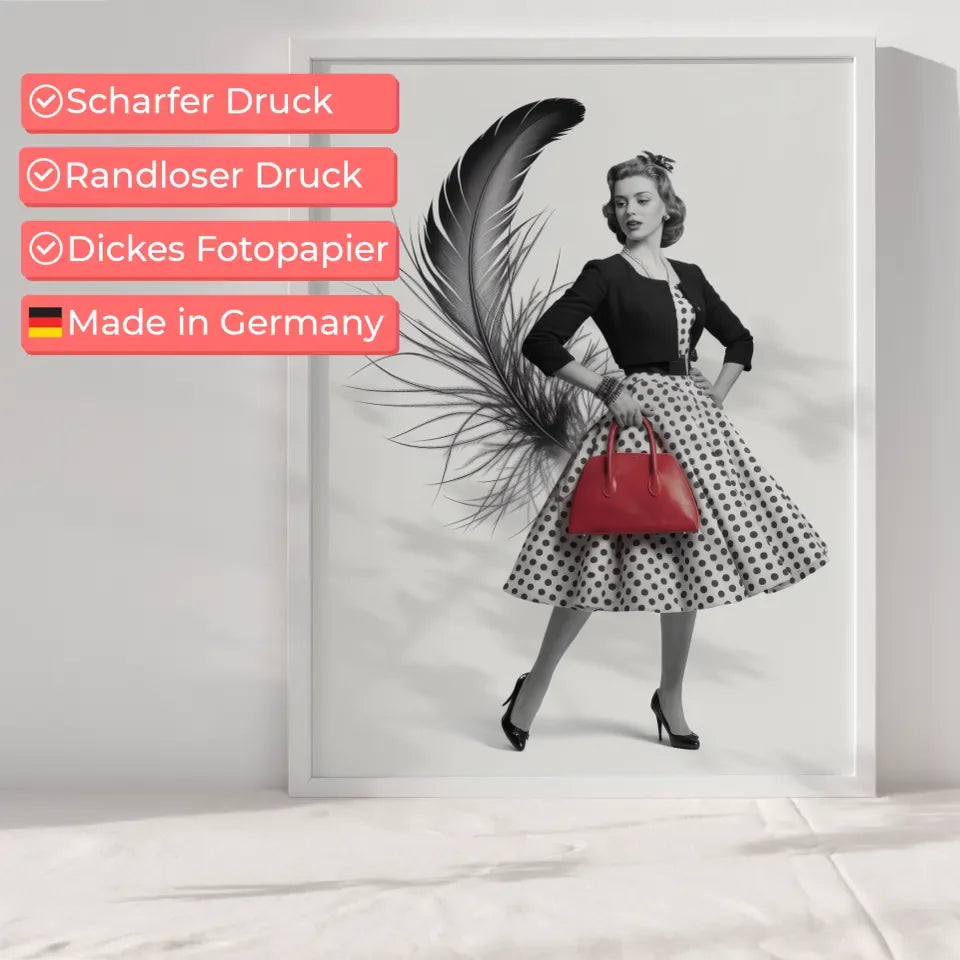 Vintage Poster der eleganten Frau aus den 1950er Jahren