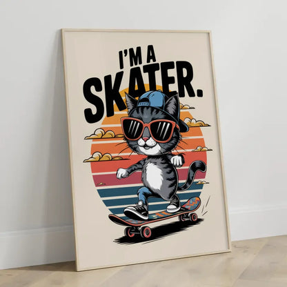 Vintage Katze Skateboard Poster mit coolem Design