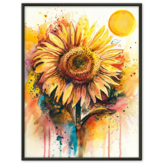 Lebhaftes Sonnenblume Poster Aquarellkunst für dein Zuhause