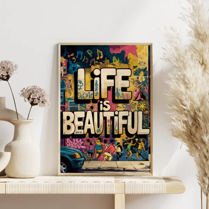 Lebendige Graffiti Poster mit Street Art Motiven