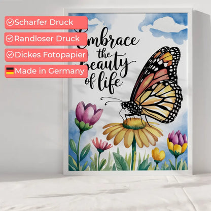 Frühlingsposter mit Aquarell von Monarchfaltern 6