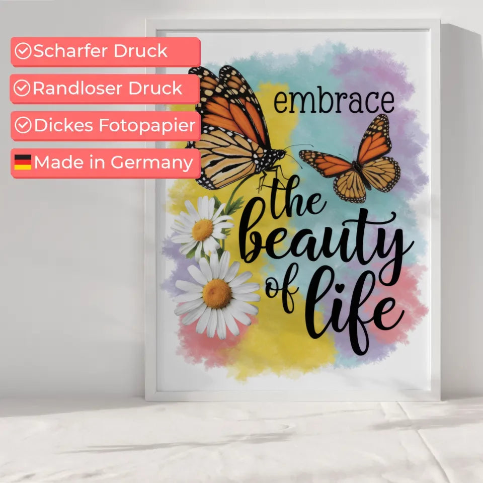 Farbenfroher Poster mit Monarchfalter und positiver Botschaft 6