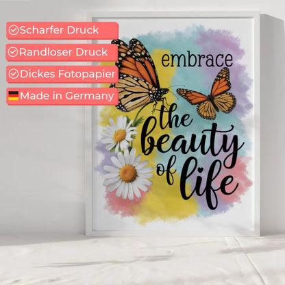 Farbenfroher Poster mit Monarchfalter und positiver Botschaft 6