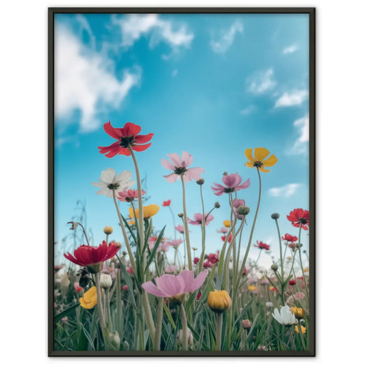 Blumen Poster vor blauem Himmel für ein frühlingshaftes Zimmer 1