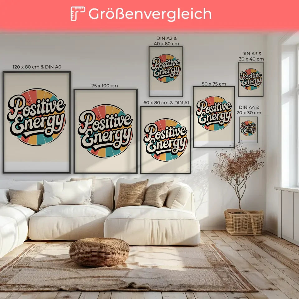 Poster Positive Energy inspirierend und bunt