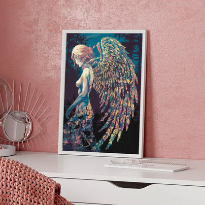 Manga Poster mit einzigartiger Engel-Figur im Wald 5