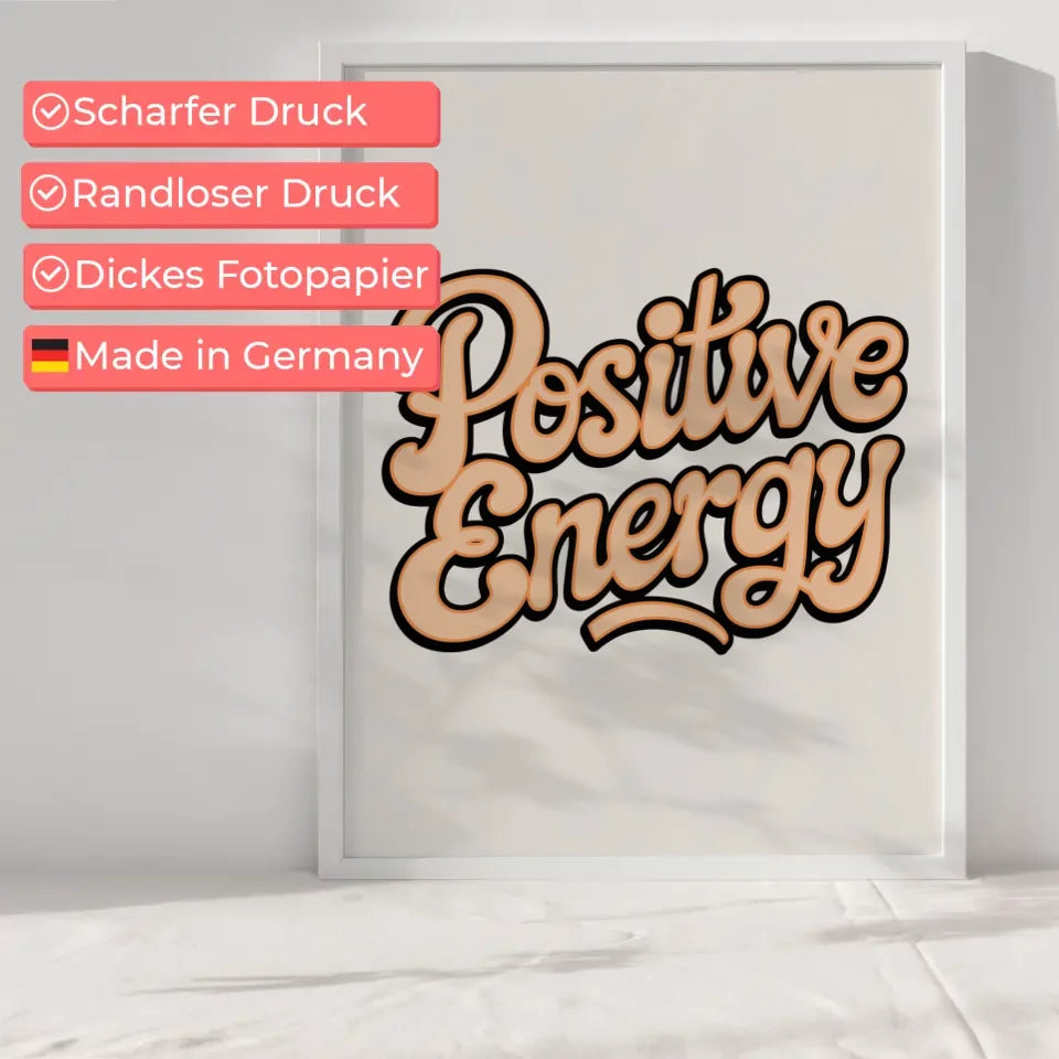 Poster Positive Energy Vintage Lebendig und Motiviert