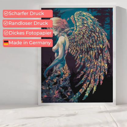 Manga Poster mit einzigartiger Engel-Figur im Wald 6