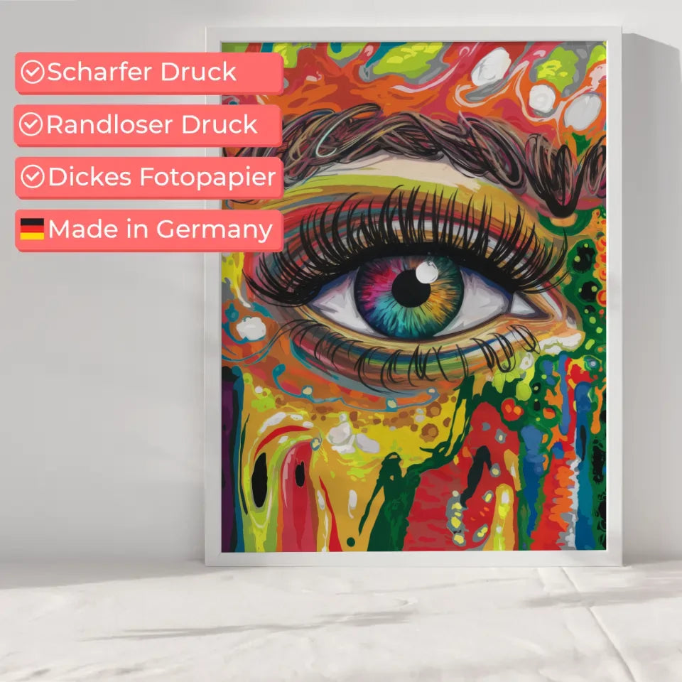 Faszinierendes Auge Poster mit bunten Mustern und Farbenpracht 6