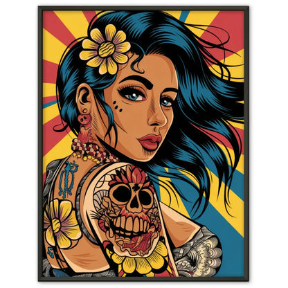 Fesselnder Poster mit Chicano Tattoo Kunst 1