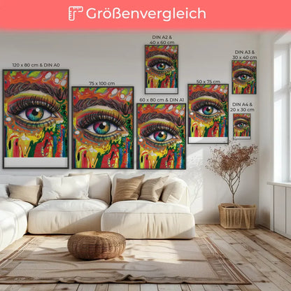 Faszinierendes Auge Poster mit bunten Mustern und Farbenpracht 7