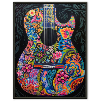 Bunte Gitarre Poster mit farbenfrohen Mustern 1