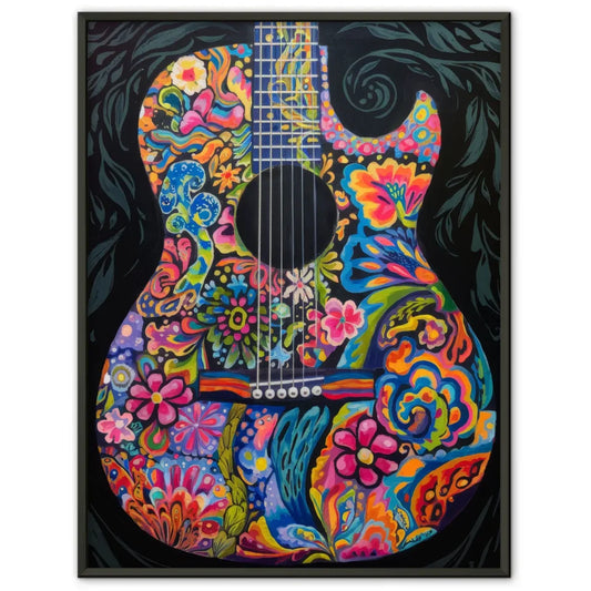 Bunte Gitarre Poster mit farbenfrohen Mustern 1