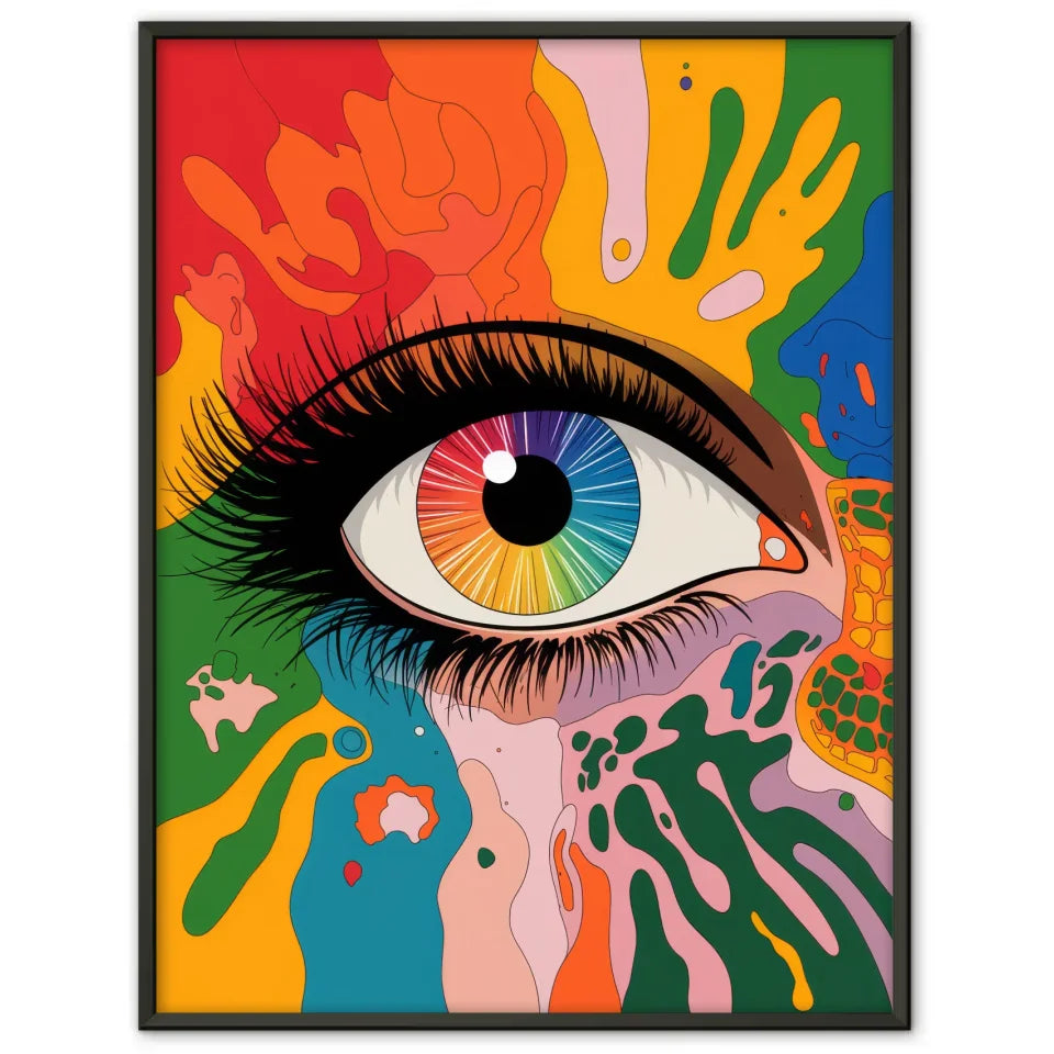 Poster Auge mit bunten Farben und Mustern 1