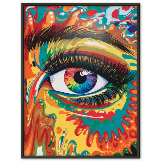 Buntes Poster mit farbenfrohem Augen-Motiv für kreative Räume 1