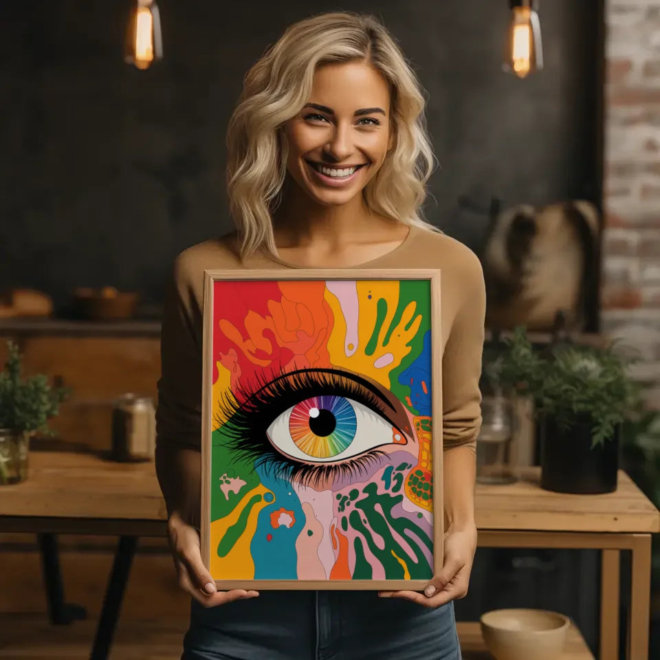 Poster Auge mit bunten Farben und Mustern 2