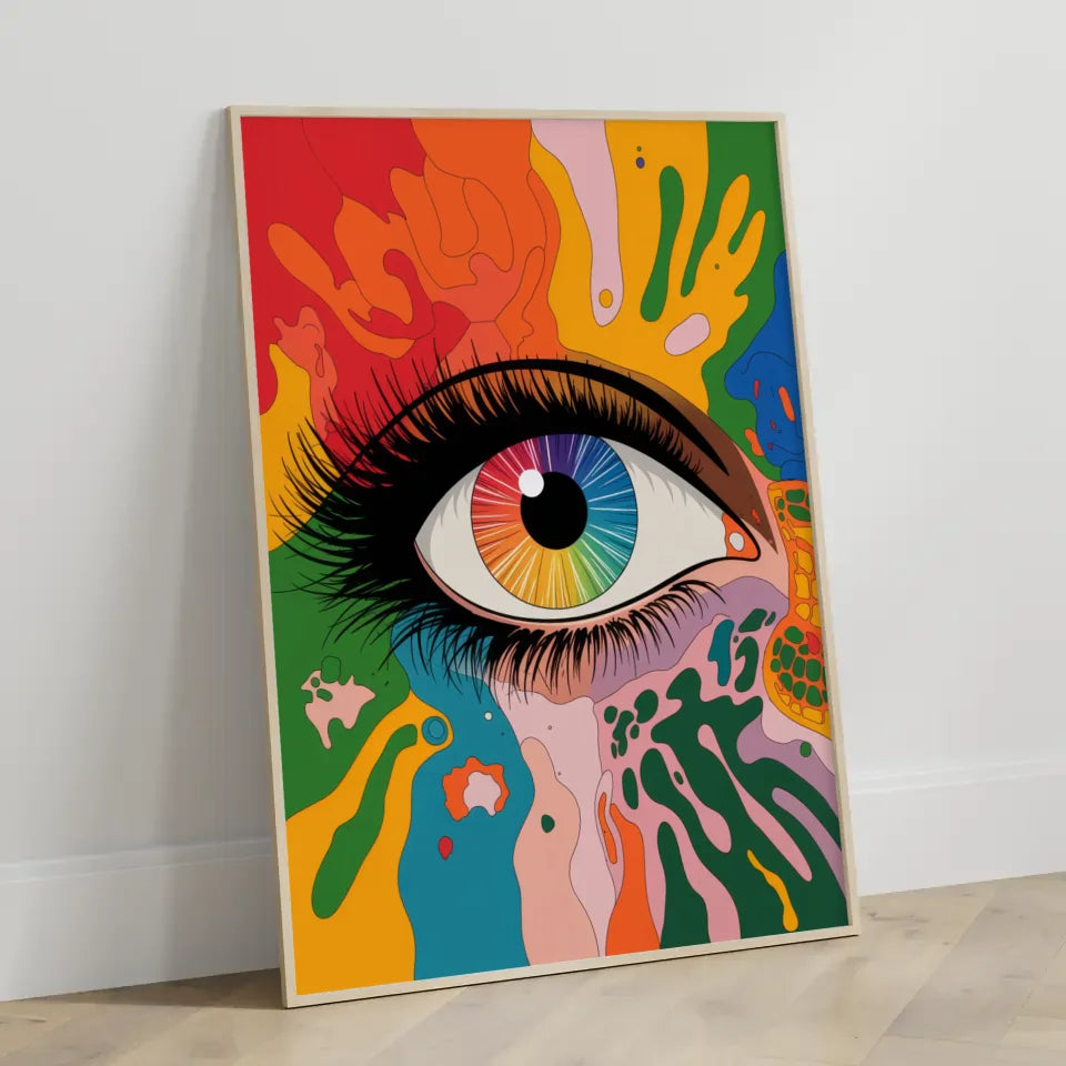Poster Auge mit bunten Farben und Mustern 3