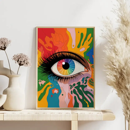 Poster Auge mit bunten Farben und Mustern 4