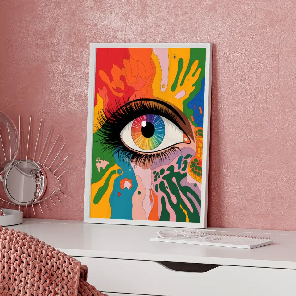 Poster Auge mit bunten Farben und Mustern 5