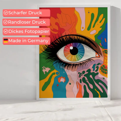 Poster Auge mit bunten Farben und Mustern 6