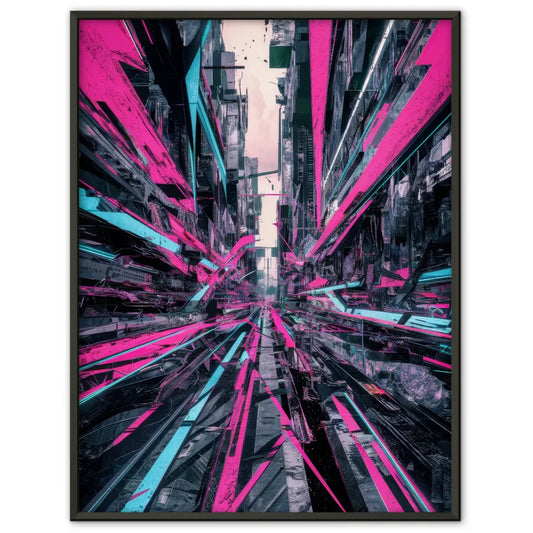 Futuristische Stadtlandschaft Poster im Ukiyo-e Stil 1