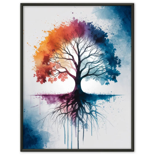 Abstrakter Baum Poster mit lebendigen Farben 1