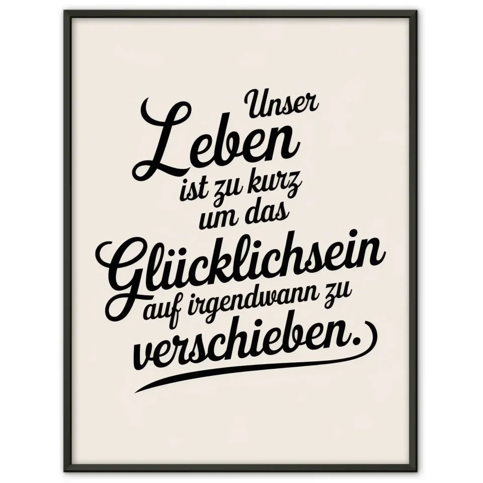 Poster mit elegantem Zitat für glückliches Leben 1