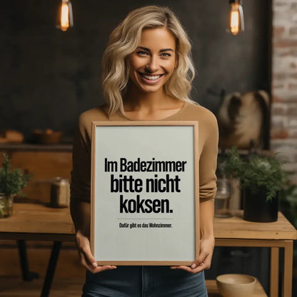 Poster mit witzigem Spruch für Badezimmer Gestaltung und Humor