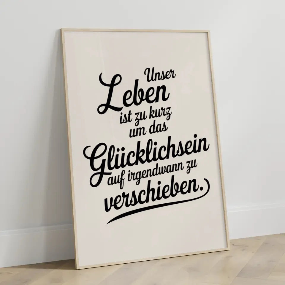 Poster mit elegantem Zitat für glückliches Leben 3