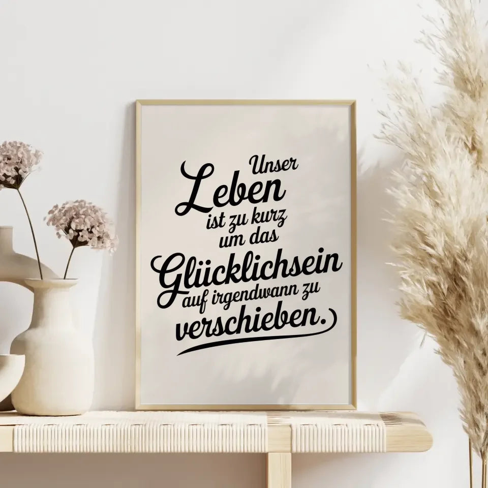 Poster mit elegantem Zitat für glückliches Leben 4