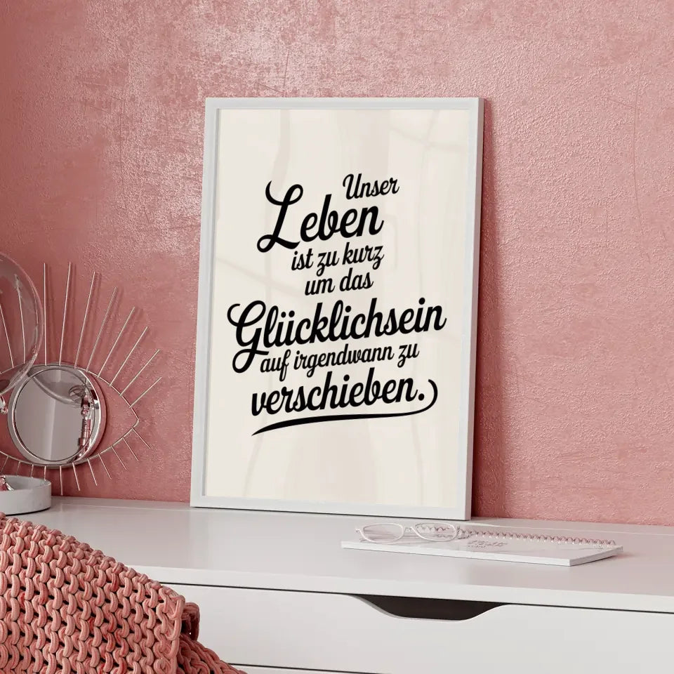 Poster mit elegantem Zitat für glückliches Leben 5