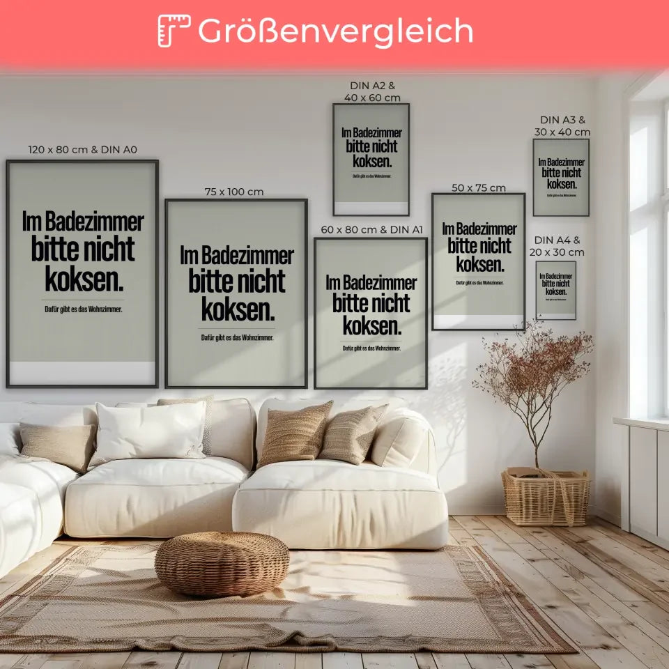 Poster mit witzigem Spruch für Badezimmer Gestaltung und Humor