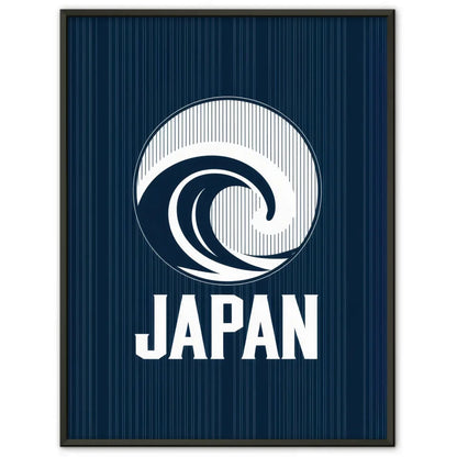 Poster stilisierte Welle Japan in tiefblauem Design für dein Zuhause