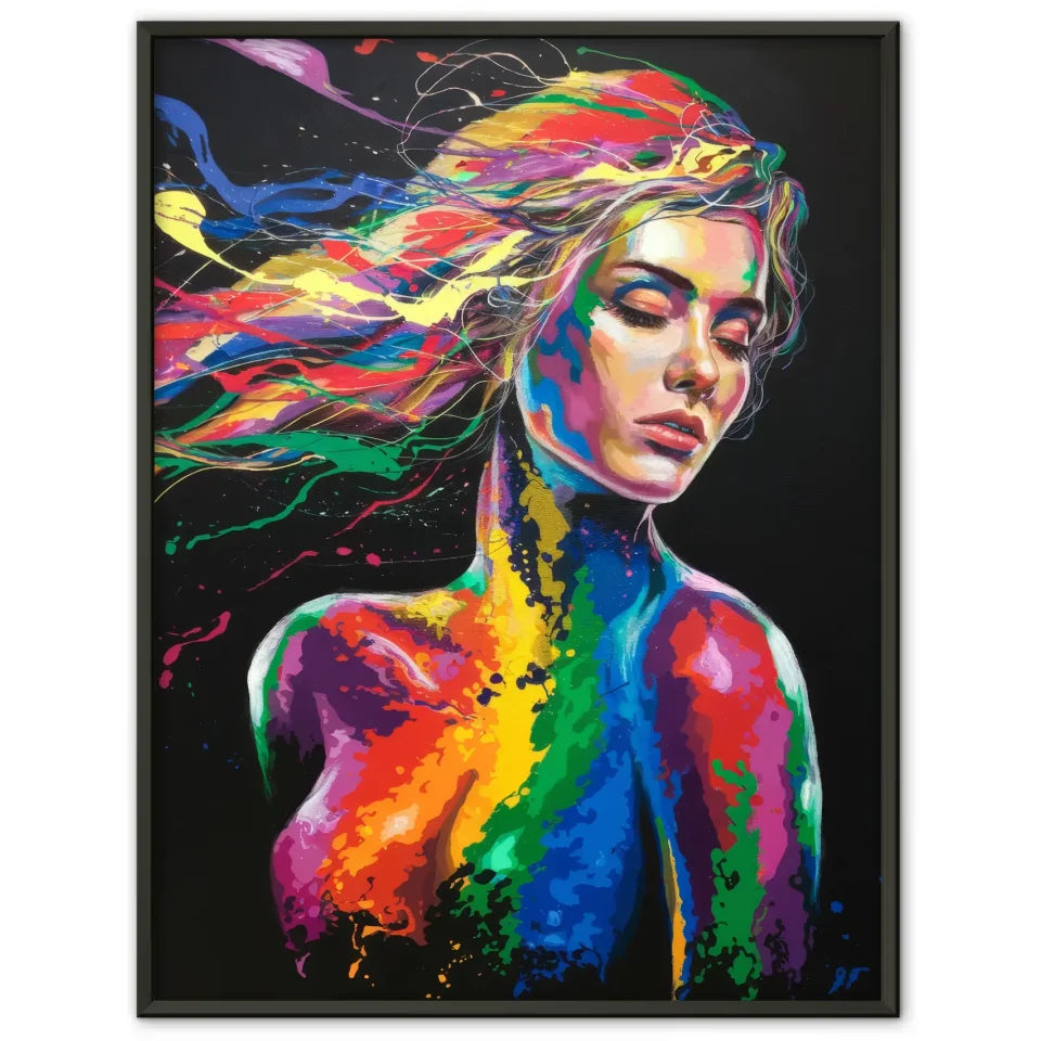 Fantasy Poster mit lebendiger Frauenporträt Kunst 1