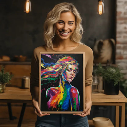 Fantasy Poster mit lebendiger Frauenporträt Kunst 2