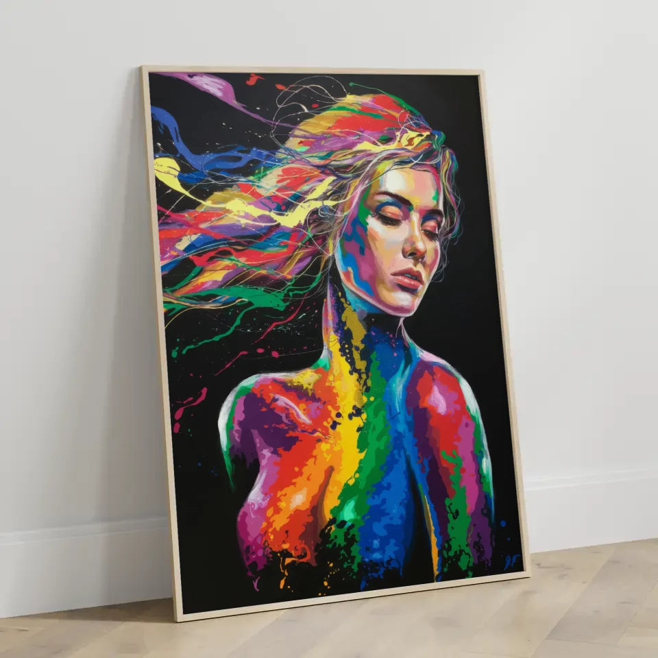 Fantasy Poster mit lebendiger Frauenporträt Kunst 3