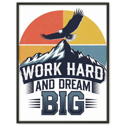 Poster mit Berg und Adler Dream Big Motiv