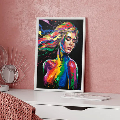 Fantasy Poster mit lebendiger Frauenporträt Kunst 5