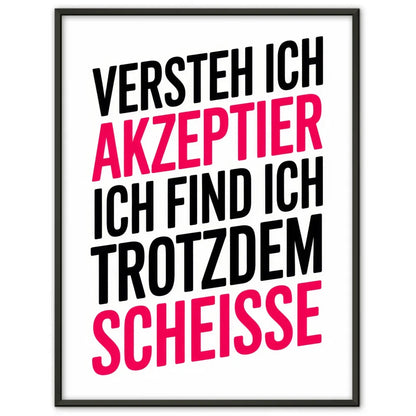 Poster mit Spruch in Schwarz und Rosa auf Weiß 1