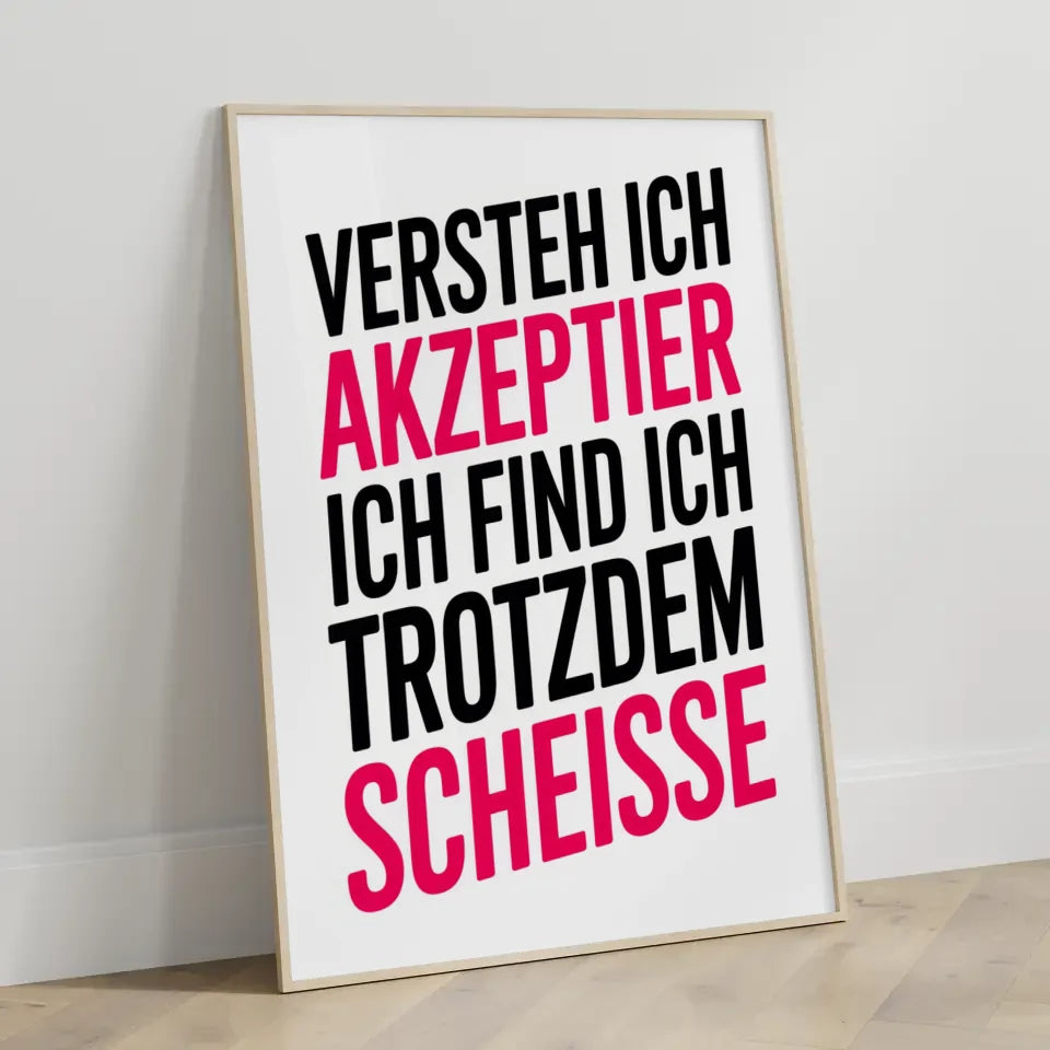 Poster mit Spruch in Schwarz und Rosa auf Weiß 3