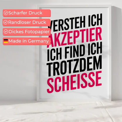 Poster mit Spruch in Schwarz und Rosa auf Weiß 6